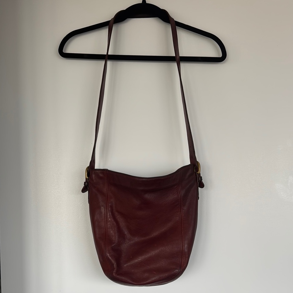 Coach Vintage Leather Burgundy Slouchy Bucket Bag